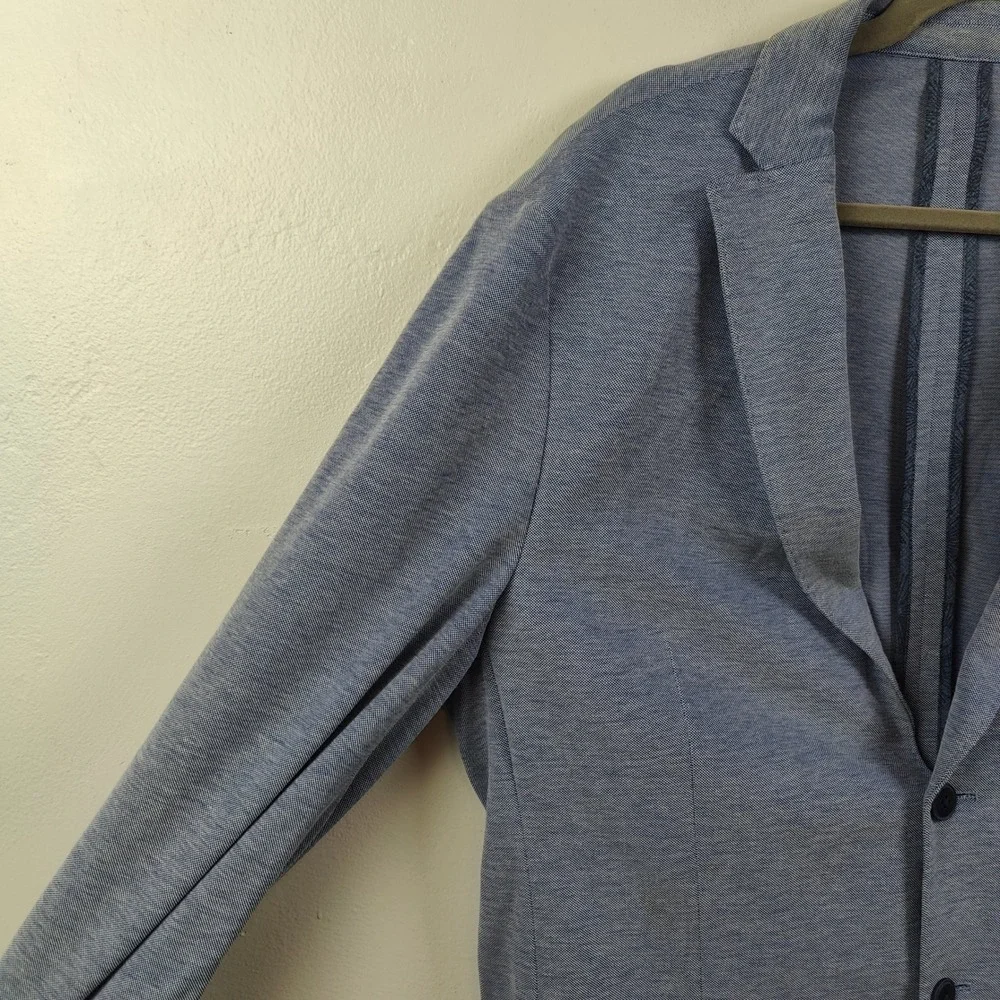 Michael Kors Blazer Mens 44R Blue Knit Two-Button Unstructured Jacket Sport Coat